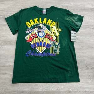 Vintage 1990 Oakland A's American League Pennant Champions T-Shirt XL New With T